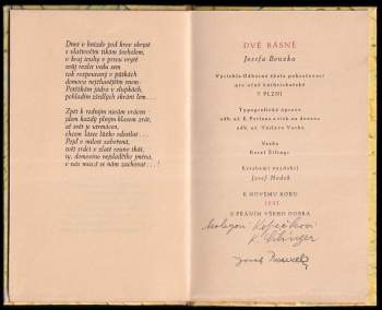 Josef Bouzek: Dvě básně