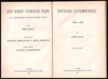 Josef Šusta: Dvě knihy českých dějin