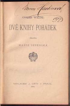 Oscar Wilde: Dvě knihy pohádek