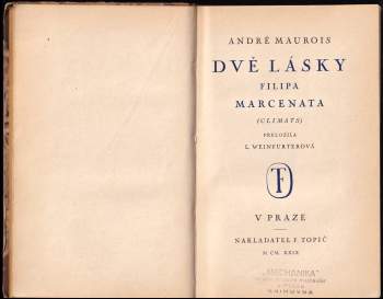 André Maurois: Dvě lásky Filipa Marcenata