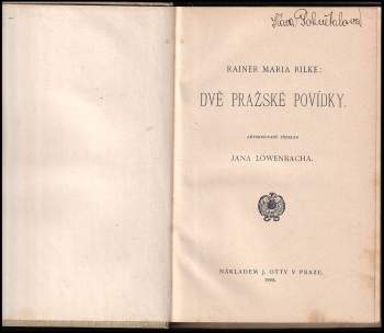 Rainer Maria Rilke: Dvě pražské povídky