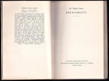 Marcus Tullius Cicero: Dvě rozmluvy