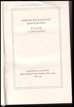 Fedor Michajlovič Dostojevskij: Dvojník a jiné prózy