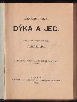 Alexandre Dumas: Dýka a jed