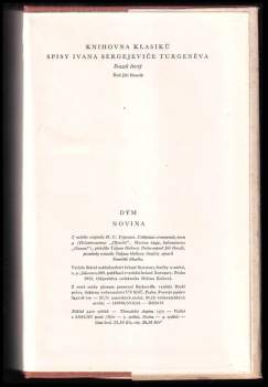 Ivan Sergejevič Turgenev: Dým ; Novina