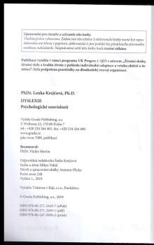 Lenka Krejčová: Dyslexie