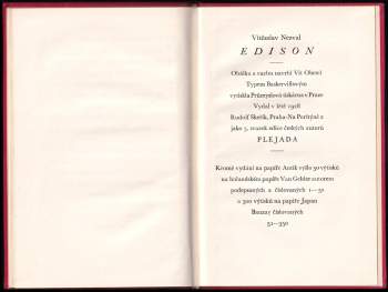 Vítězslav Nezval: Edison
