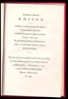 Vítězslav Nezval: Edison