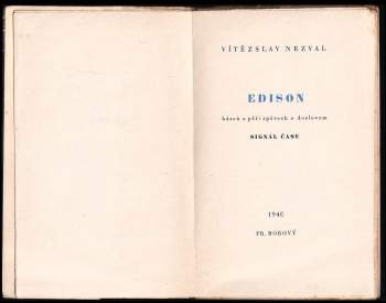 Vítězslav Nezval: Edison