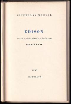 Vítězslav Nezval: Edison
