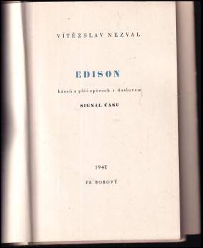Vítězslav Nezval: Edison