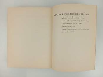 Edvard Beneš: Edvard Beneš, filosof a státník