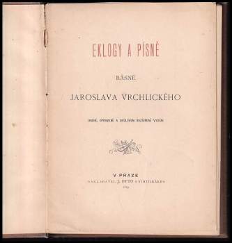 Jaroslav Vrchlický: Eklogy a písně
