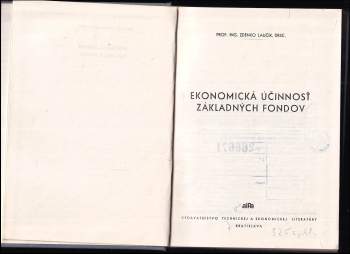 Zdenko Laučík: Ekonomická účinnosť základných fondov
