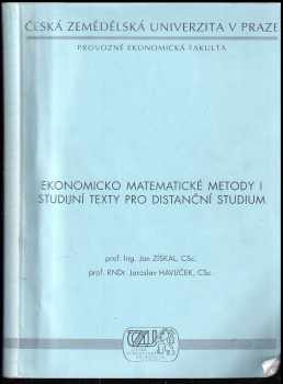 Jan Získal: Ekonomicko matematické metody I - studijní texty pro distanční studium