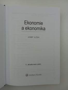 Josef Vlček: Ekonomie a ekonomika