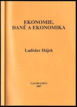 Ekonomie, daně a ekonomika