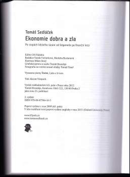 Tomáš Sedláček: Ekonomie dobra a zla