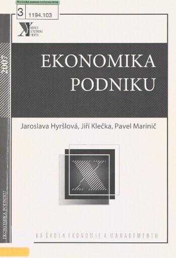 Ekonomika podniku