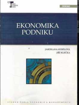 Jaroslava Hyršlová: Ekonomika podniku