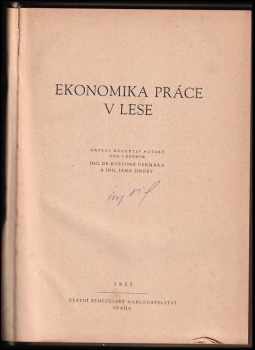 Jan Jindra: Ekonomika práce v lese