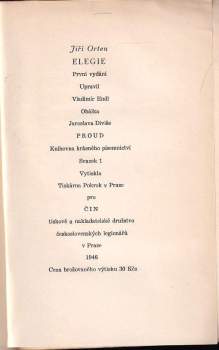 Jiří Orten: Elegie