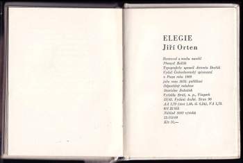 Jiří Orten: Elegie