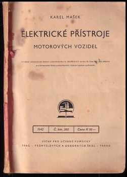 Karel Mašek: Elektrické přístroje motorových vozidel