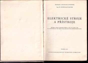 Ladislav Cigánek: Elektrické stroje a přístroje