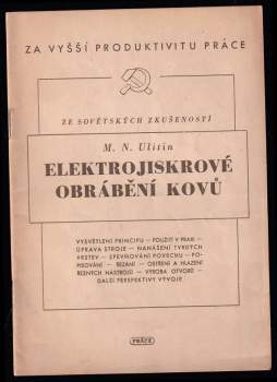 M. N Ulitin: Elektrojiskrové obrábění kovů