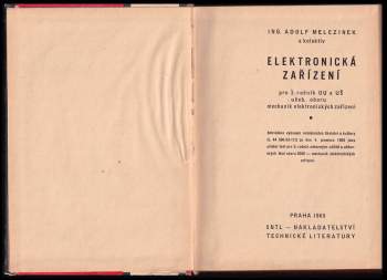 Adolf Melezinek: Elektronická zařízení pro 3. ročník odborných učilišť a učňovských škol