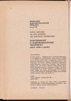 Sláva Nečásek: Elektronické a elektroakustické součástky