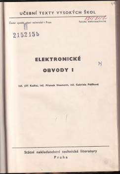 Jiří Kadlec: Elektronické obvody I