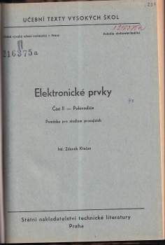 Zdeněk Křečan: Elektronické prvky