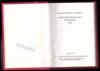 Stanislav Roškota: Elektrotechnická příručka 1979