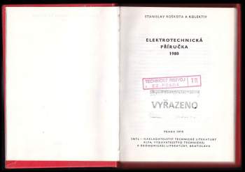 Stanislav Roškota: Elektrotechnická příručka 1980