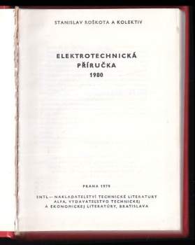 Stanislav Roškota: Elektrotechnická příručka 1980