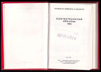 Stanislav Roškota: Elektrotechnická příručka 1982