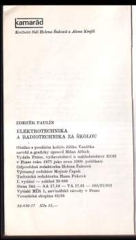 Zdeněk Paulín: Elektrotechnika a radiotechnika za školou