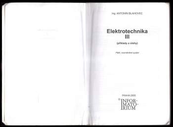 Antonín Blahovec: Elektrotechnika
