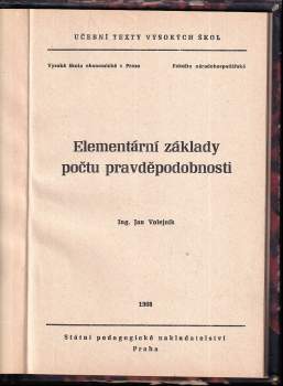 Jan Volejník: Elementární základy počtu pravděpodobnosti