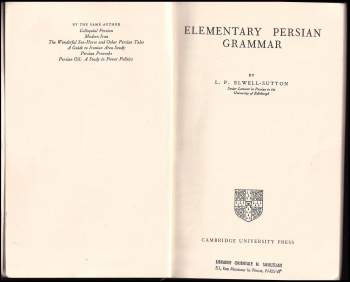 Laurence Paul Elwell-Sutton: Elementary Persian Grammar
