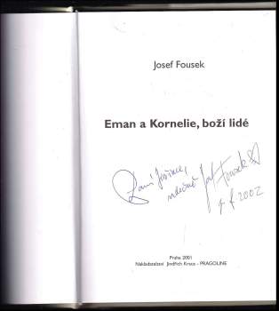 Josef Fousek: Eman a Kornelie, boží lidé