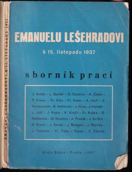 Emanuelu Lešehradovi k 15. listopadu 1937