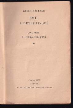 Erich Kastner: Emil a detektivové