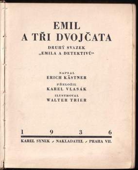 Erich Kastner: Emil a tři dvojčata