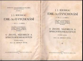 Jean-Jacques Rousseau: Emil, čili, O vychování