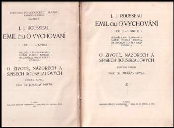 Jean-Jacques Rousseau: Emil, čili, O vychování