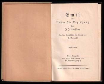 Jean-Jacques Rousseau: Emil, oder, Ueber die Erziehung