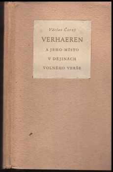 Václav Černý: Emile Verhaeren a jeho místo v dějinách volného verše